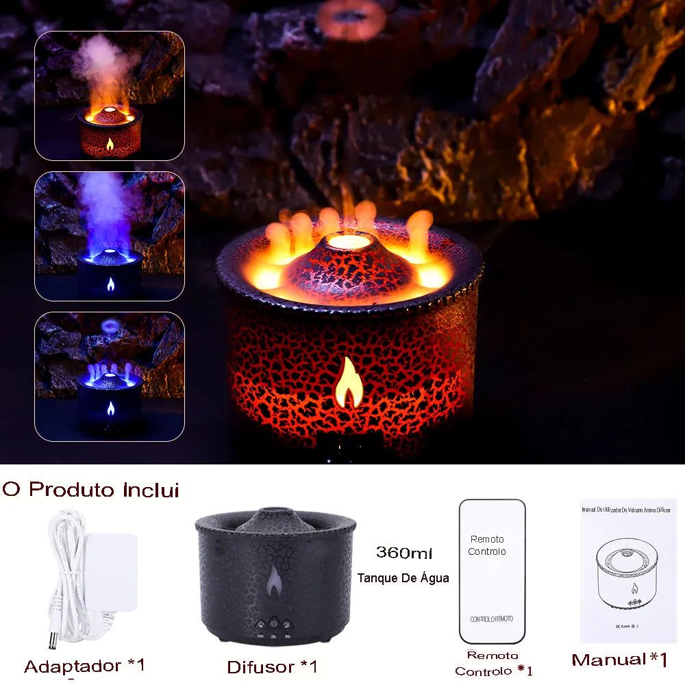 Difusor Ambiente Umidificador Vulcão - Lindo , funcional e decorativo