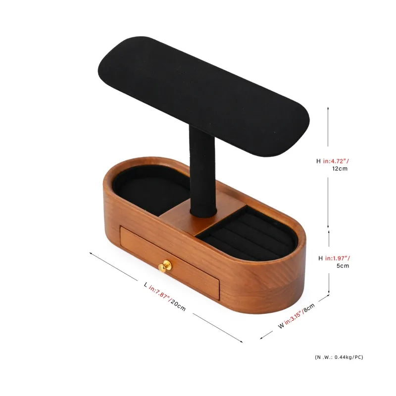 Display para relógios e joias em madeira de cinza e microfibra