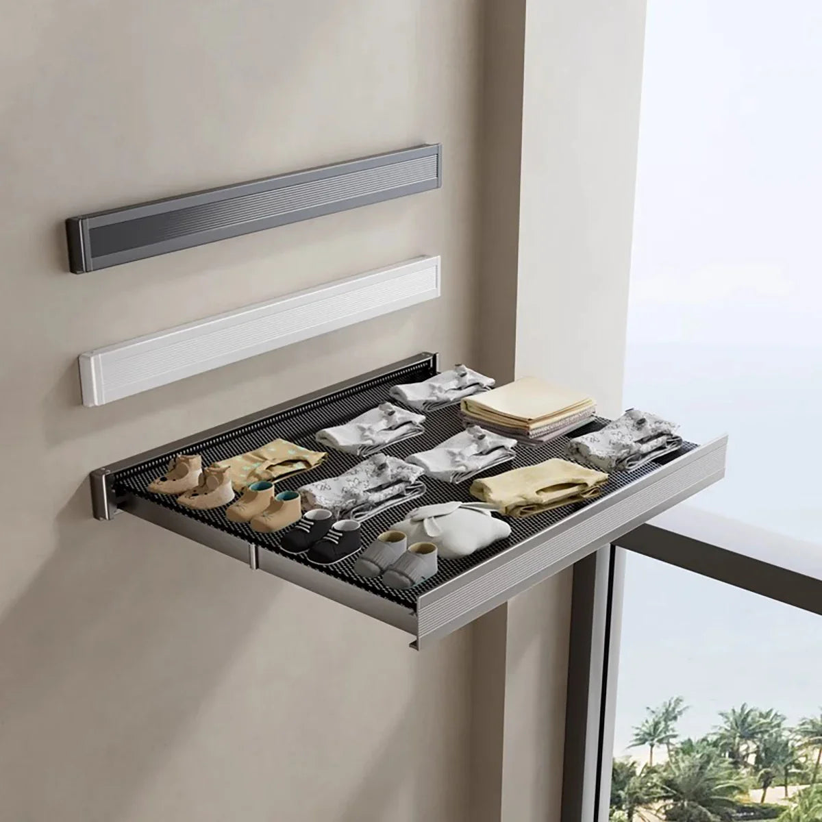 Varal invisível Mágico dobrável para apartamento - Secagem Horizontal