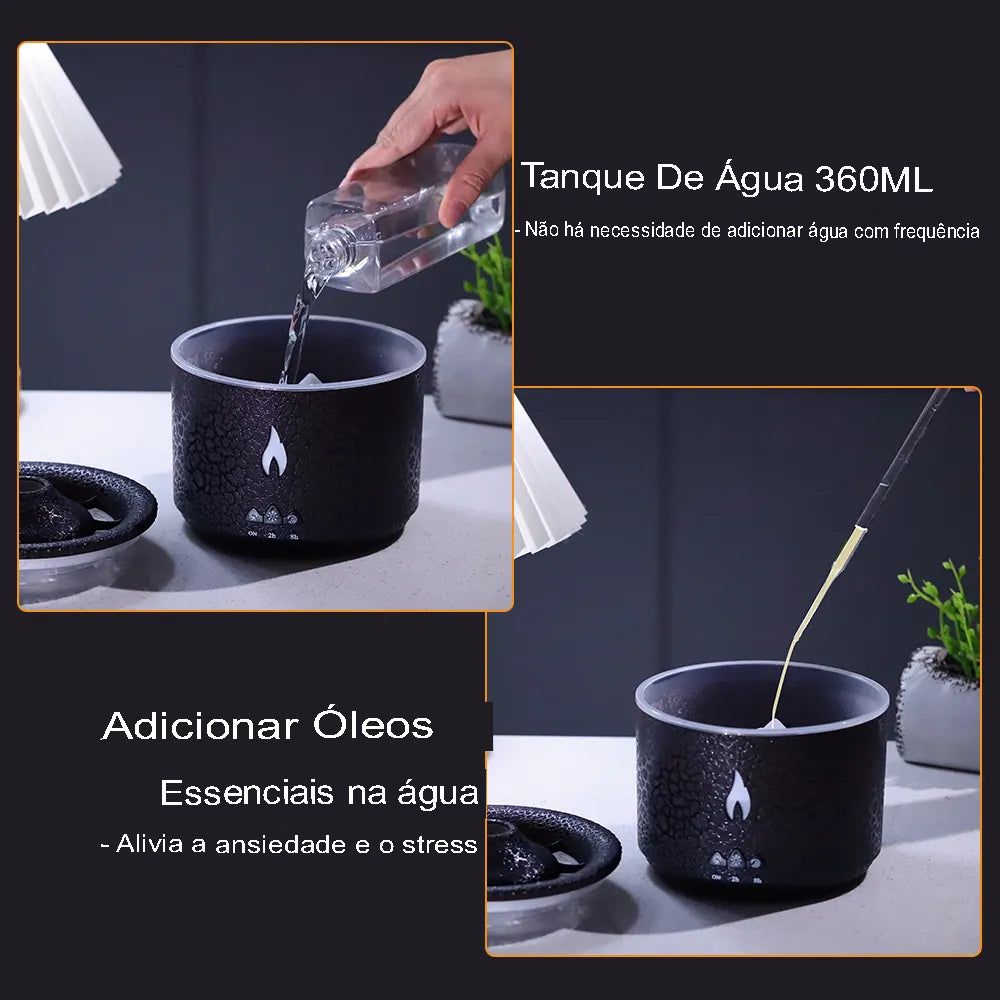 Difusor Ambiente Umidificador Vulcão - Lindo , funcional e decorativo