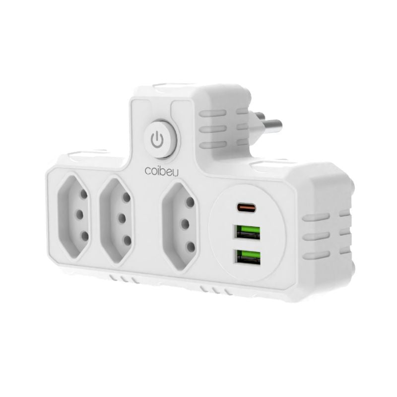 Extensão de tomada 3 em 1