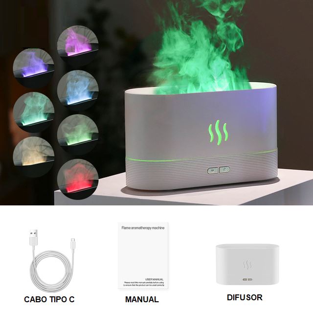 Umidificador e Difusor de Aromaterapia 2 em 1 - Vulcan