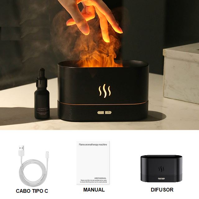 Umidificador e Difusor de Aromaterapia 2 em 1 - Vulcan