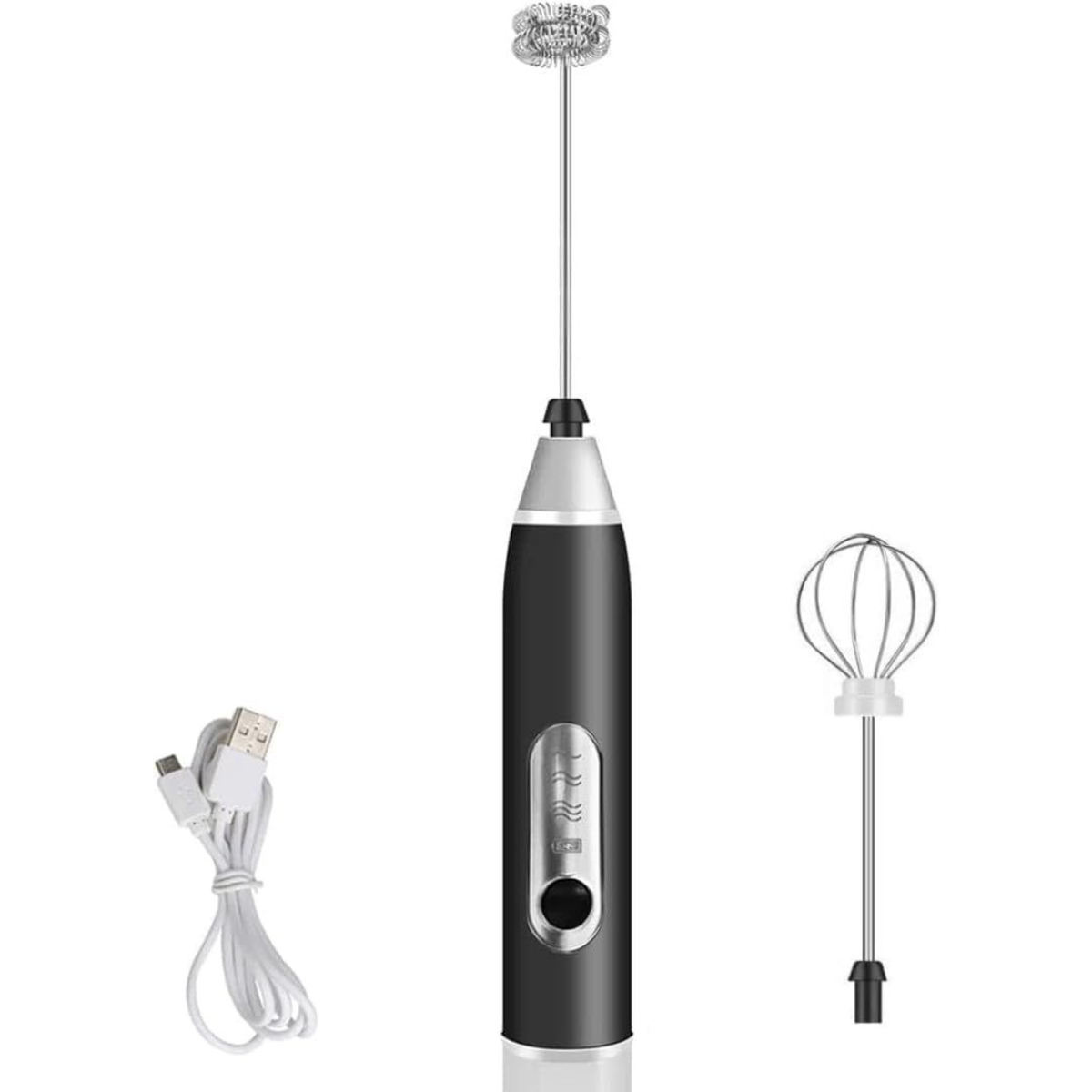 PRETA - (Premium) Mini Batedor Mixer Elétrico Portátil